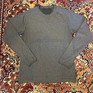 Lululemon Men’s Metal Vent Tech LS Shirt M Long Sleeve Tee Heathered Black Grey